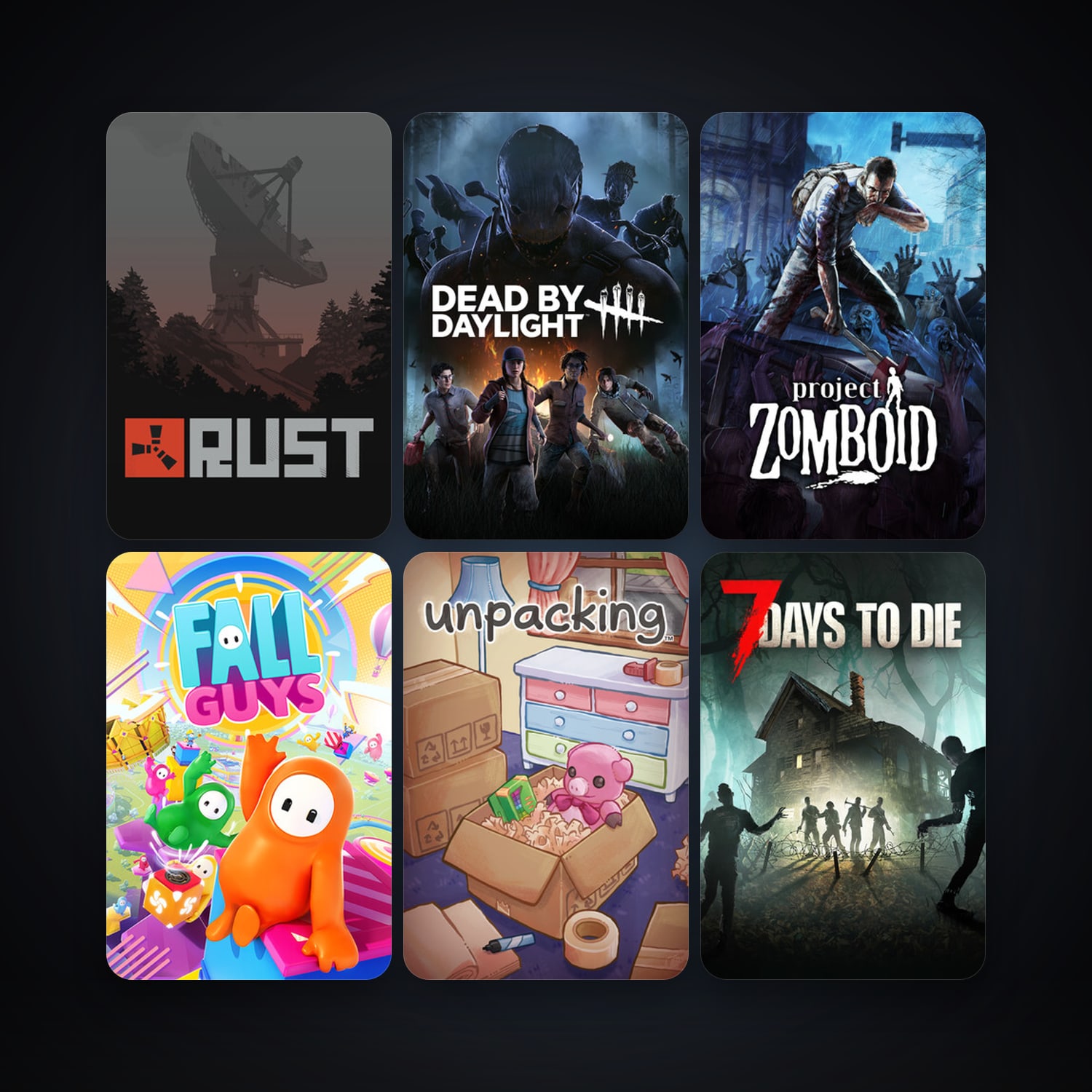 Project Zomboid + 7 Days to Die, 14 games, clean — HabibiAccounts