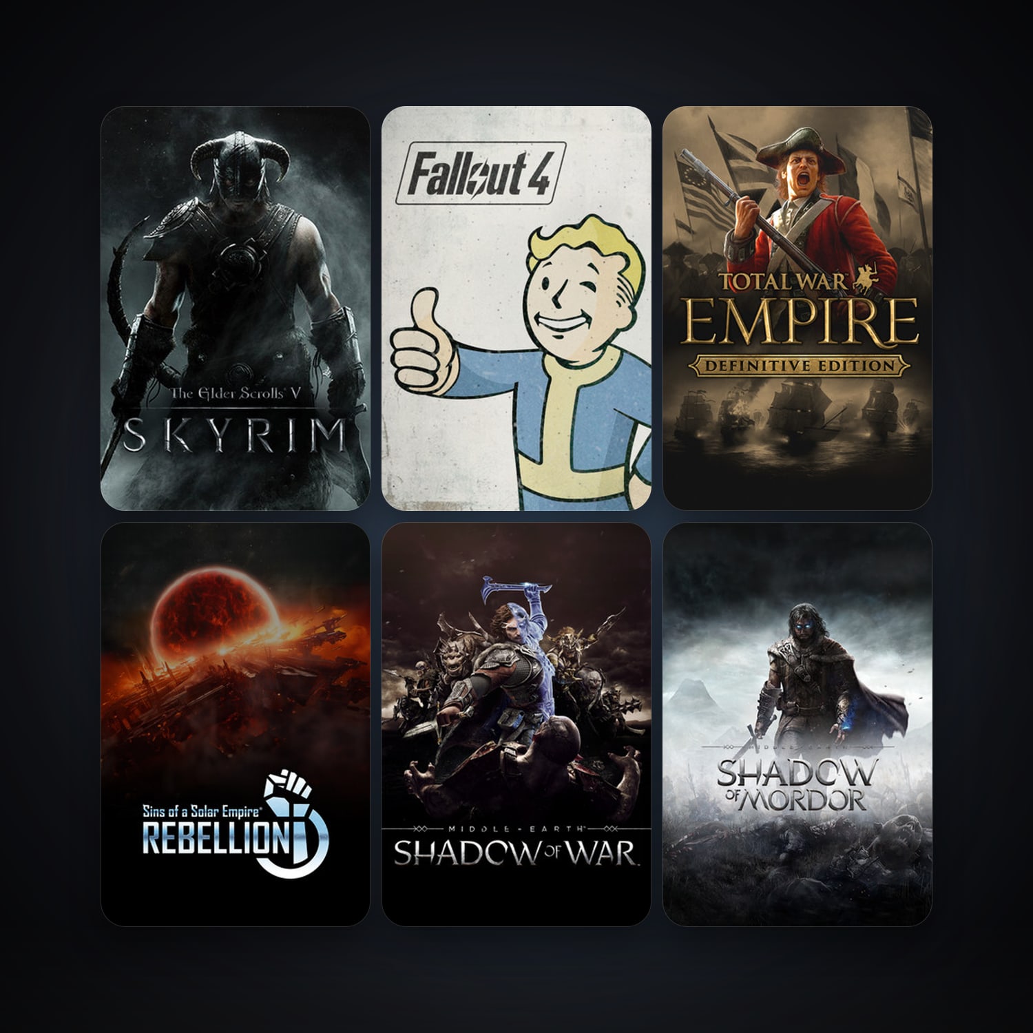 Empire: Total War + The Elder Scrolls V: Skyrim, 64 games, Steam 10, clean — HabibiAccounts