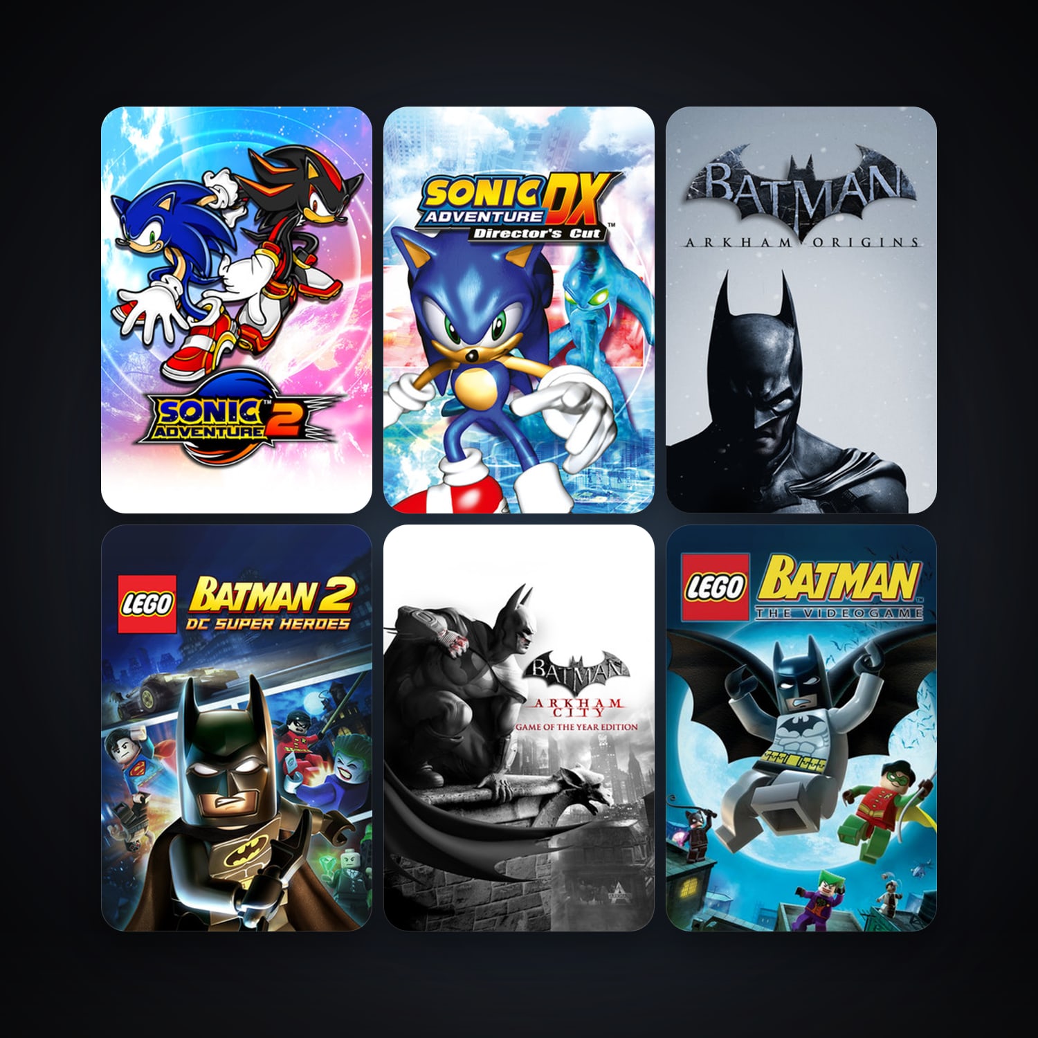 Steam account: LEGO Batman: The Videogame + Sonic Adventure DX, 8 games, clean — HabibiAccounts
