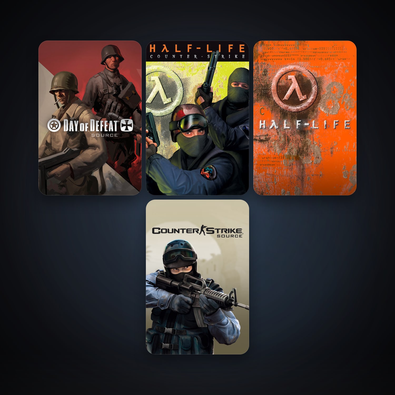 Counter-Strike + Half-Life, 6 games, Steam 10, clean — HabibiAccounts