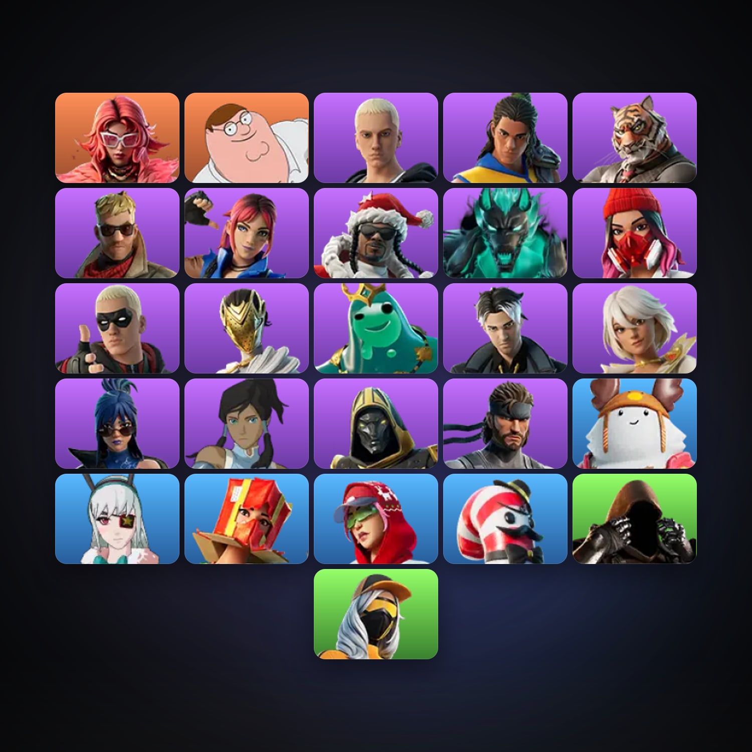 Fortnite account with Valeria & Peter Griffin — 26 skins — 400 V-Bucks — lvl 397 — HabibiAccounts