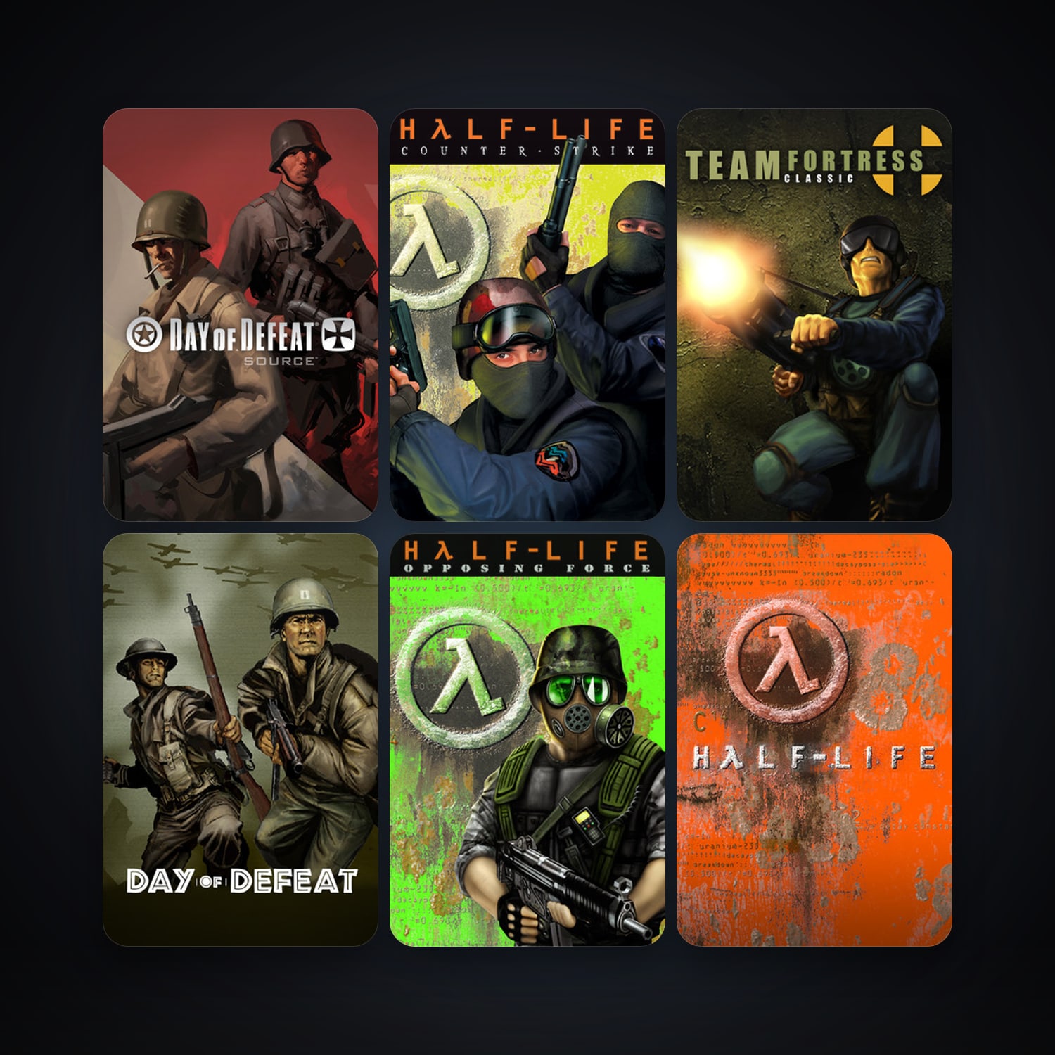 Counter-Strike + Team Fortress Classic, 11 games, Steam 10, clean — HabibiAccounts
