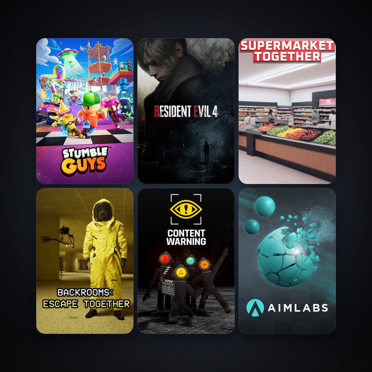 Aimlabs + Stumble Guys, 22 games, clean — HabibiAccounts