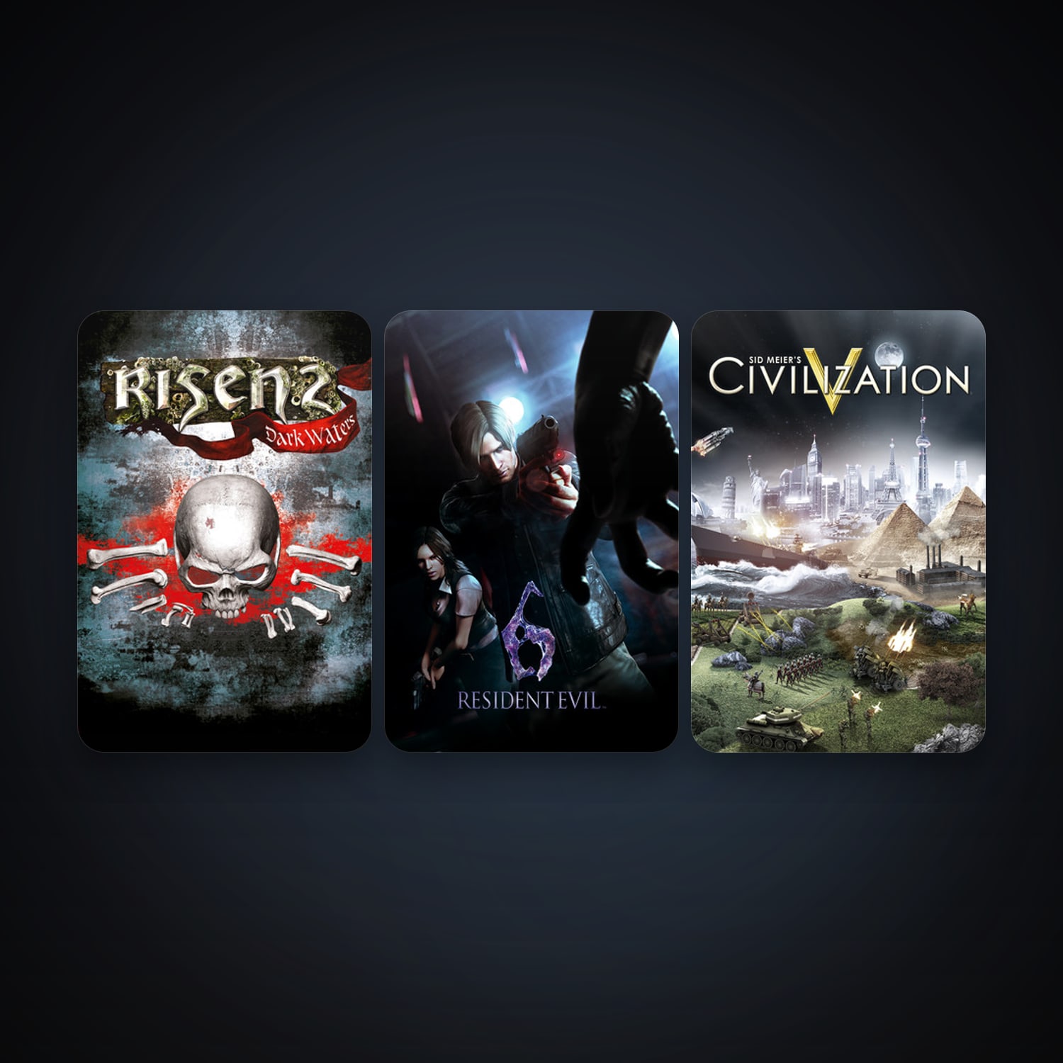 Steam account: Sid Meier's Civilization V + Risen 2: Dark Waters, 3 games, clean — HabibiAccounts