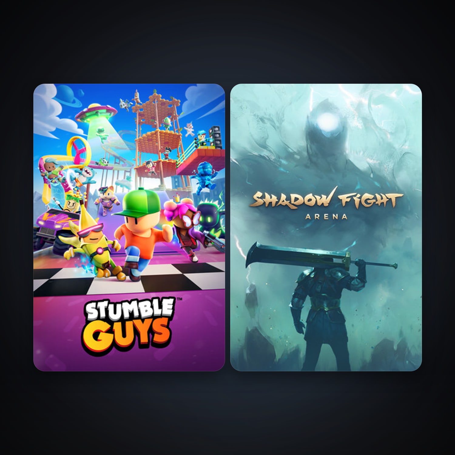 Shadow Fight Arena + Stumble Guys, 2 games, clean — HabibiAccounts