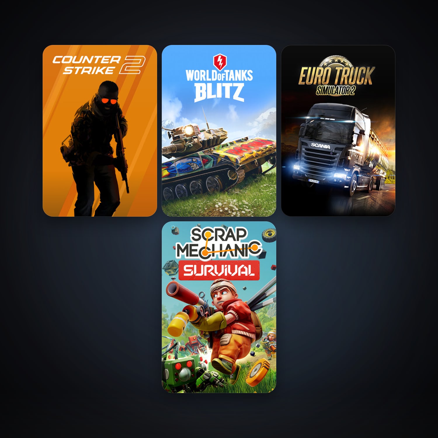 CS2 Prime + Euro Truck Simulator 2, 8 games, clean — HabibiAccounts