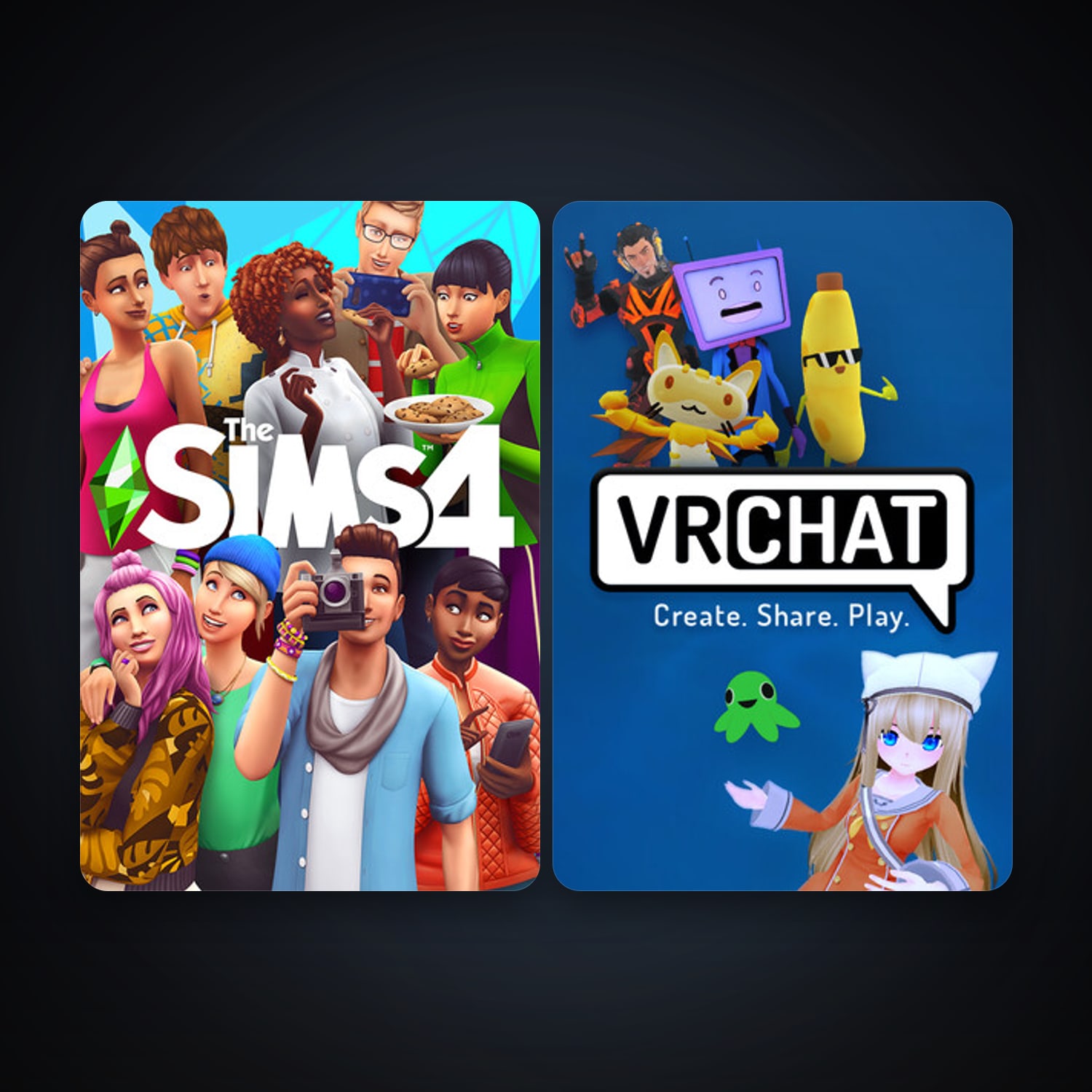 VRChat + The Sims 4, 5 games, clean — HabibiAccounts