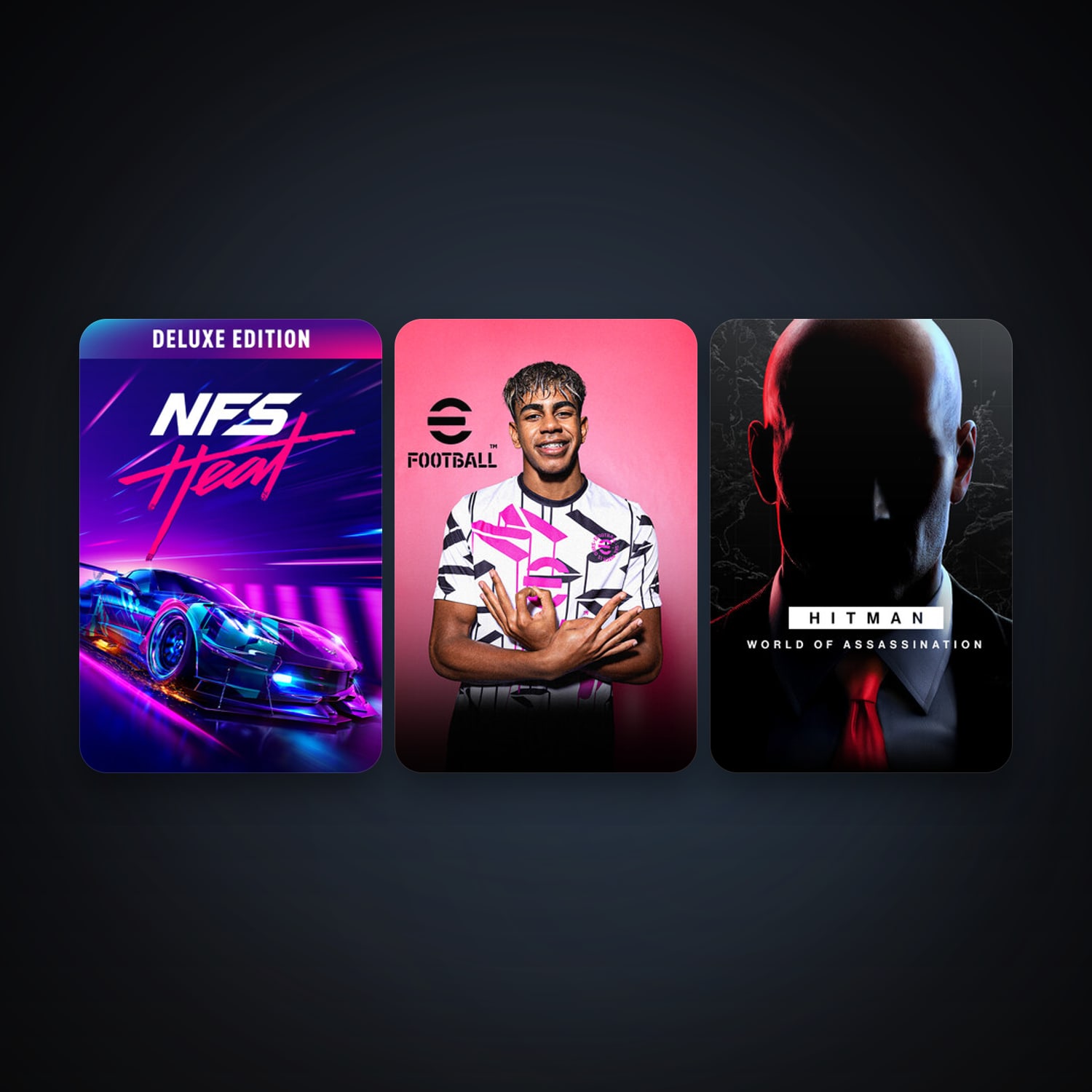 Need for Speed Heat + HITMAN World of Assassination, 6 games, clean — HabibiAccounts