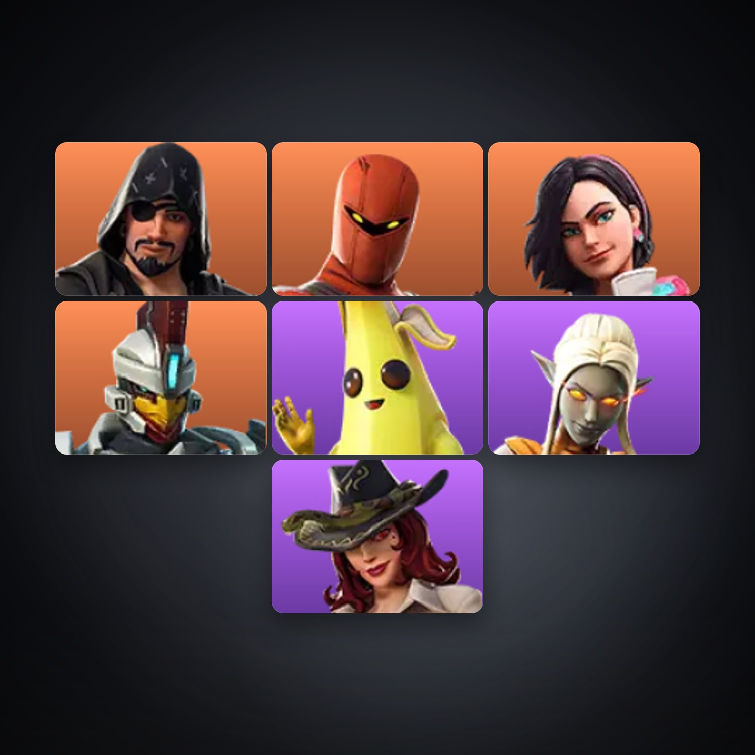 Fortnite account with Peely & Blackheart — 7 skins — 750 V-Bucks — lvl 164 — HabibiAccounts