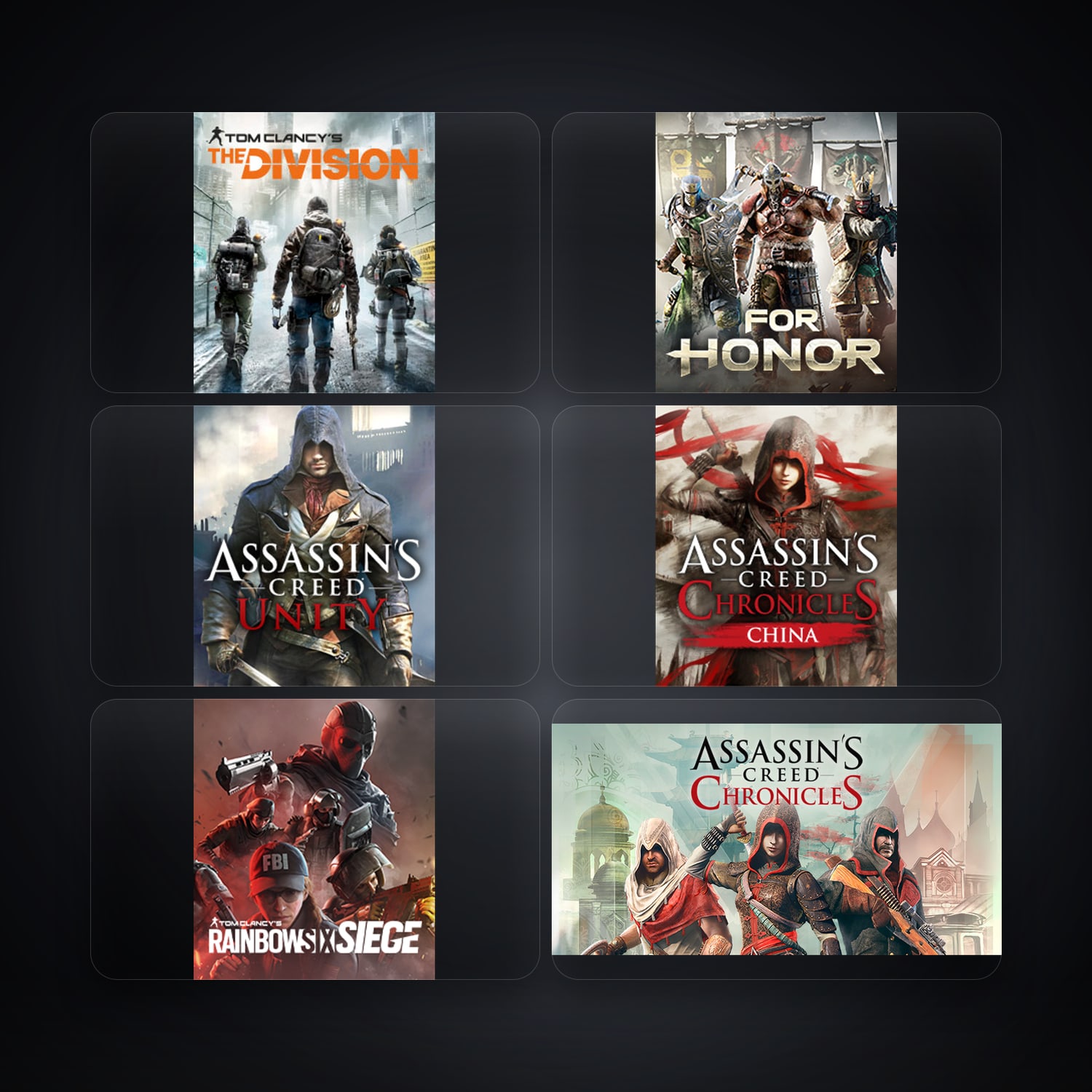 Ubisoft Tom Clancy's The Division + For Honor — IR — 8 games — HabibiAccounts