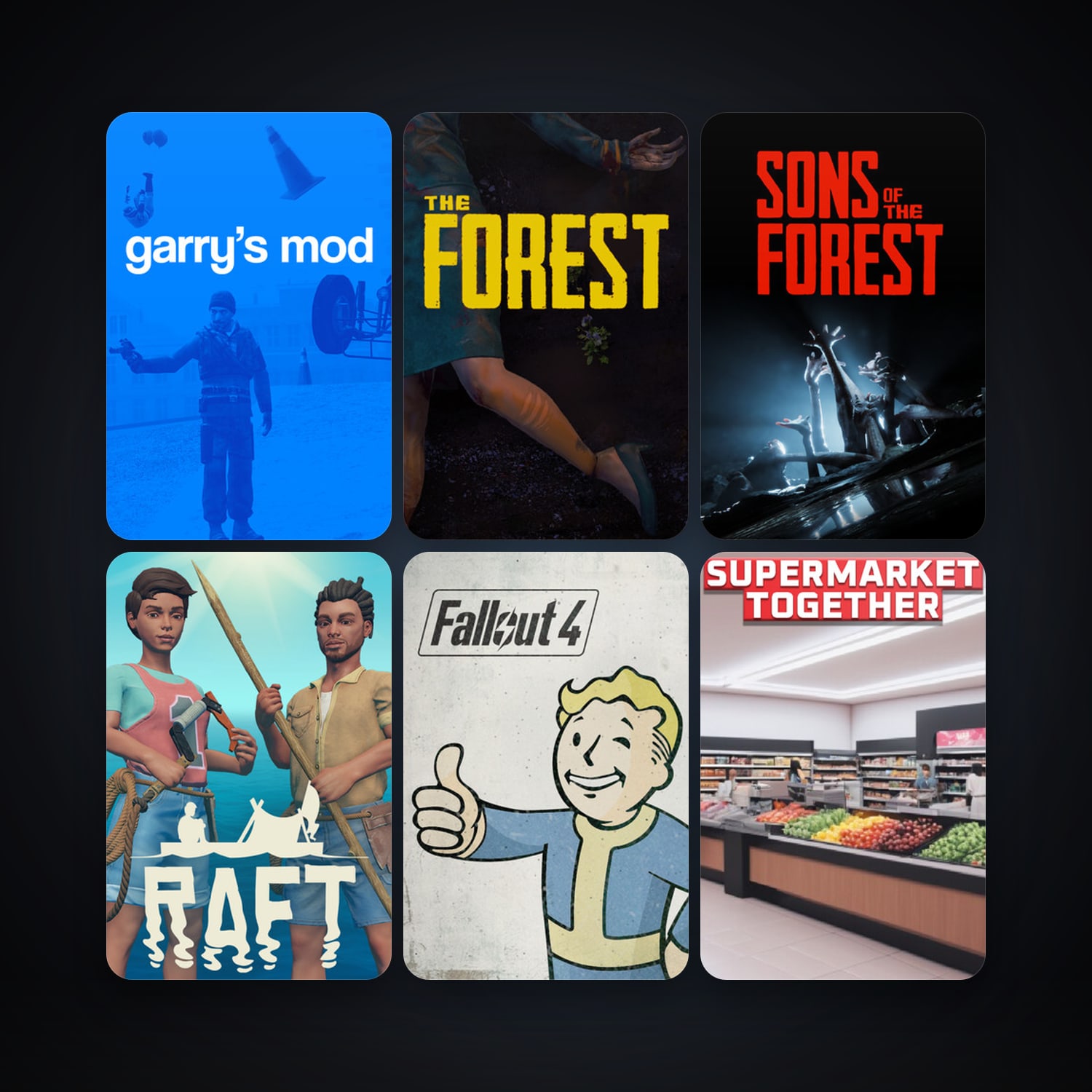 Garry's Mod + The Forest, 20 games, clean — HabibiAccounts