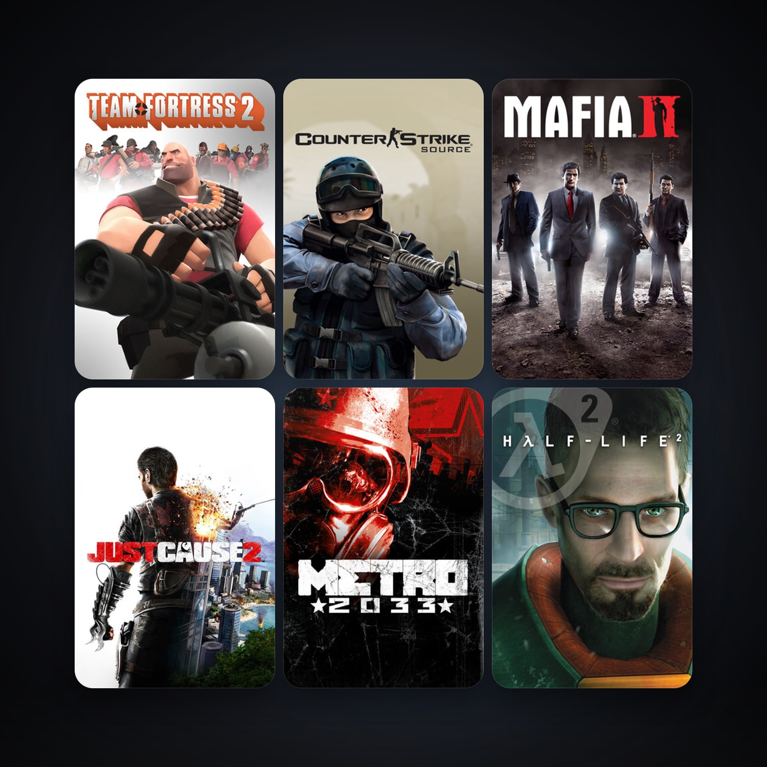 Steam account — Half-Life 2 + Counter-Strike: Source, 12 games, Steam 10, clean — HabibiAccounts