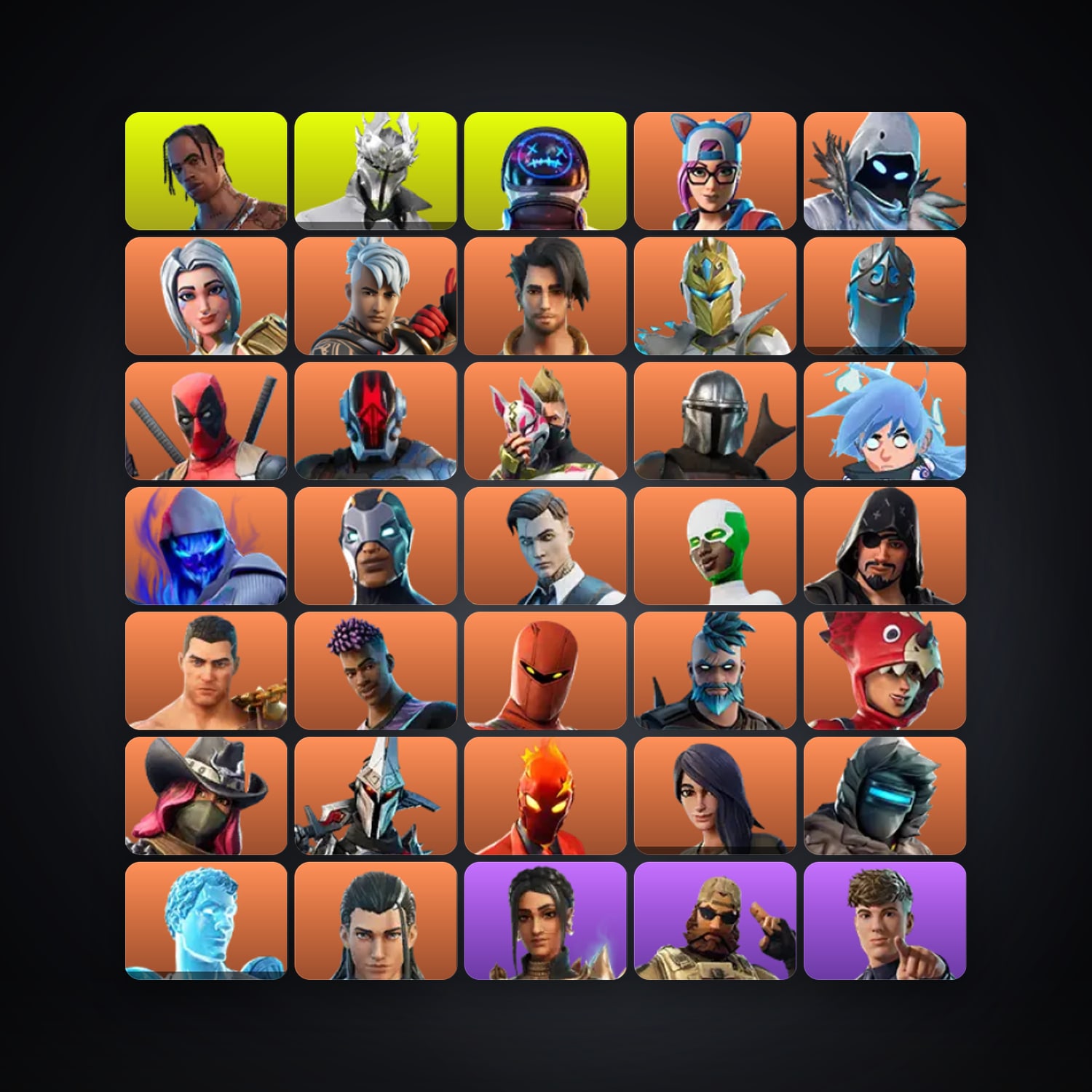 حساب فورتنايت Travis Scott وDeadpool، اللوكر مليان 185 سكن، 350 فيبوكس، لفل 2828، 188 فوز — HabibiAccounts