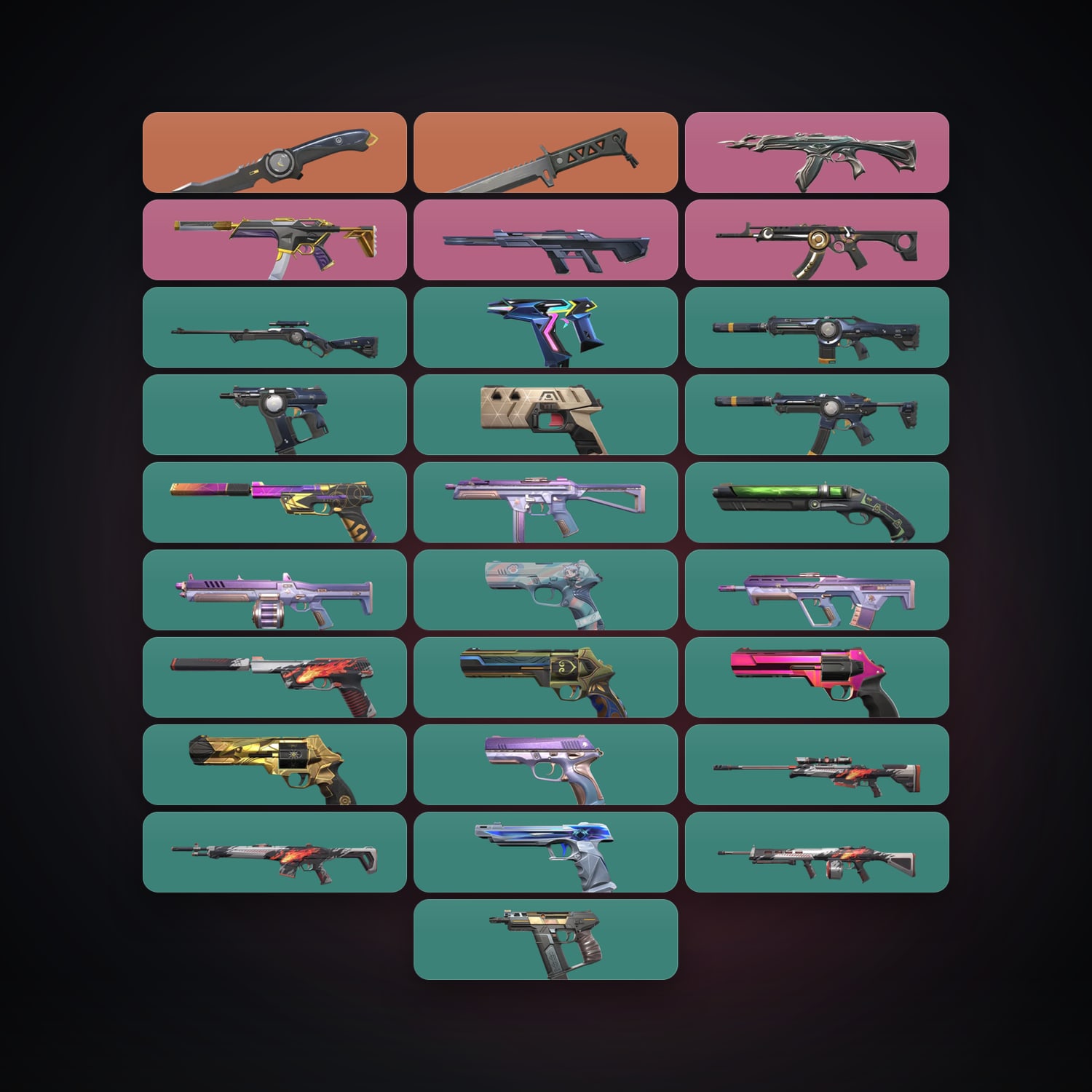 Valorant account: EU Gold 2 locker — 2 knives, 28 skins, lvl 188 — HabibiAccounts