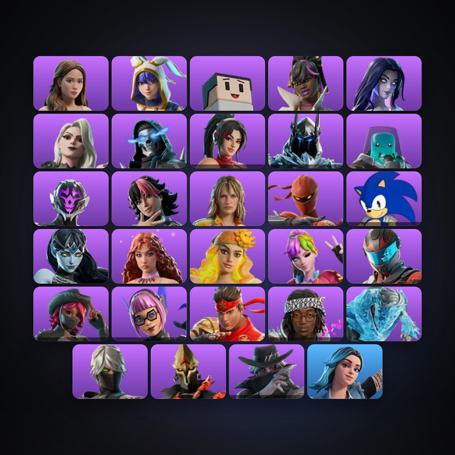 Fortnite account with Laufey & Bunnii O'Hare — 29 skins — 10.2K V-Bucks — lvl 1 — HabibiAccounts