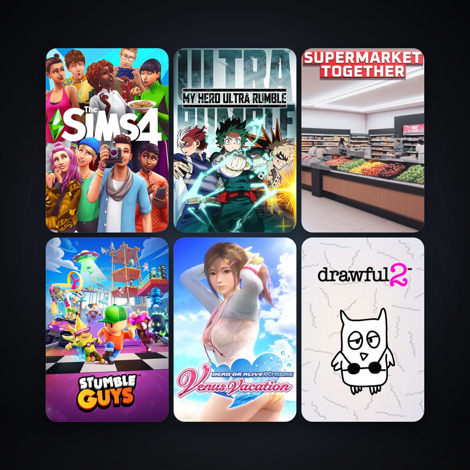 Drawful 2 + DEAD OR ALIVE Xtreme Venus Vacation, 18 games, clean — HabibiAccounts