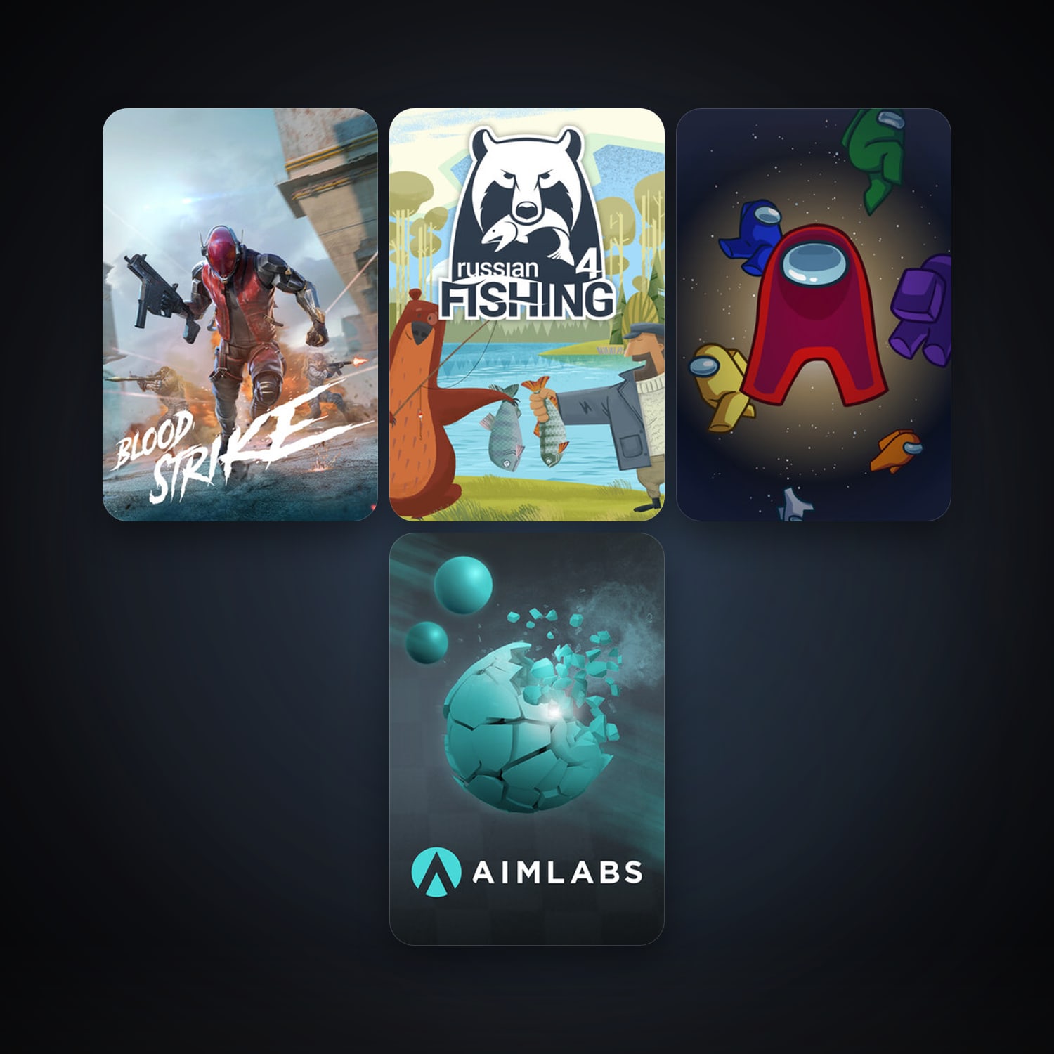Aimlabs + Russian Fishing 4, 6 games, clean — HabibiAccounts