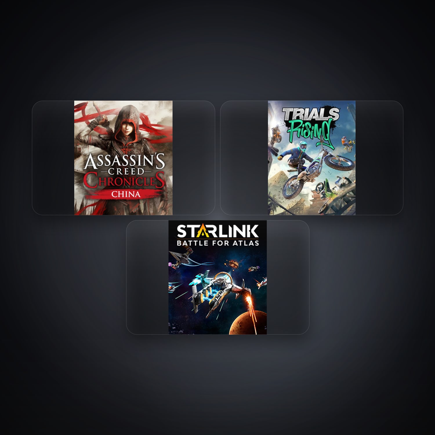 حساب يوبيسوفت فيه Assassin's Creed Chronicles China وTrials Rising، US، 3 ألعاب — HabibiAccounts