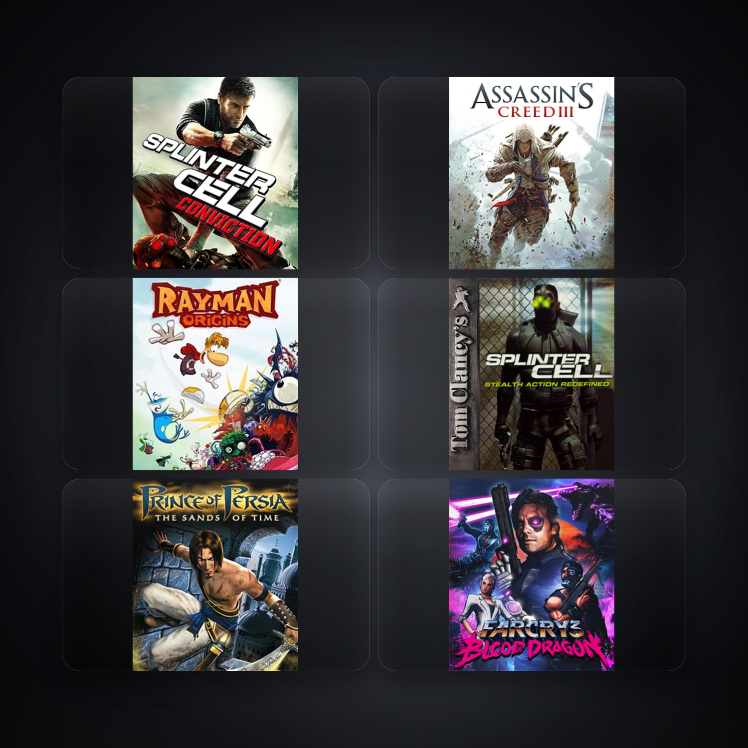 Ubisoft account — Tom Clancy's Splinter Cell Conviction + Assassin's Creed III — FR — 11 games — HabibiAccounts