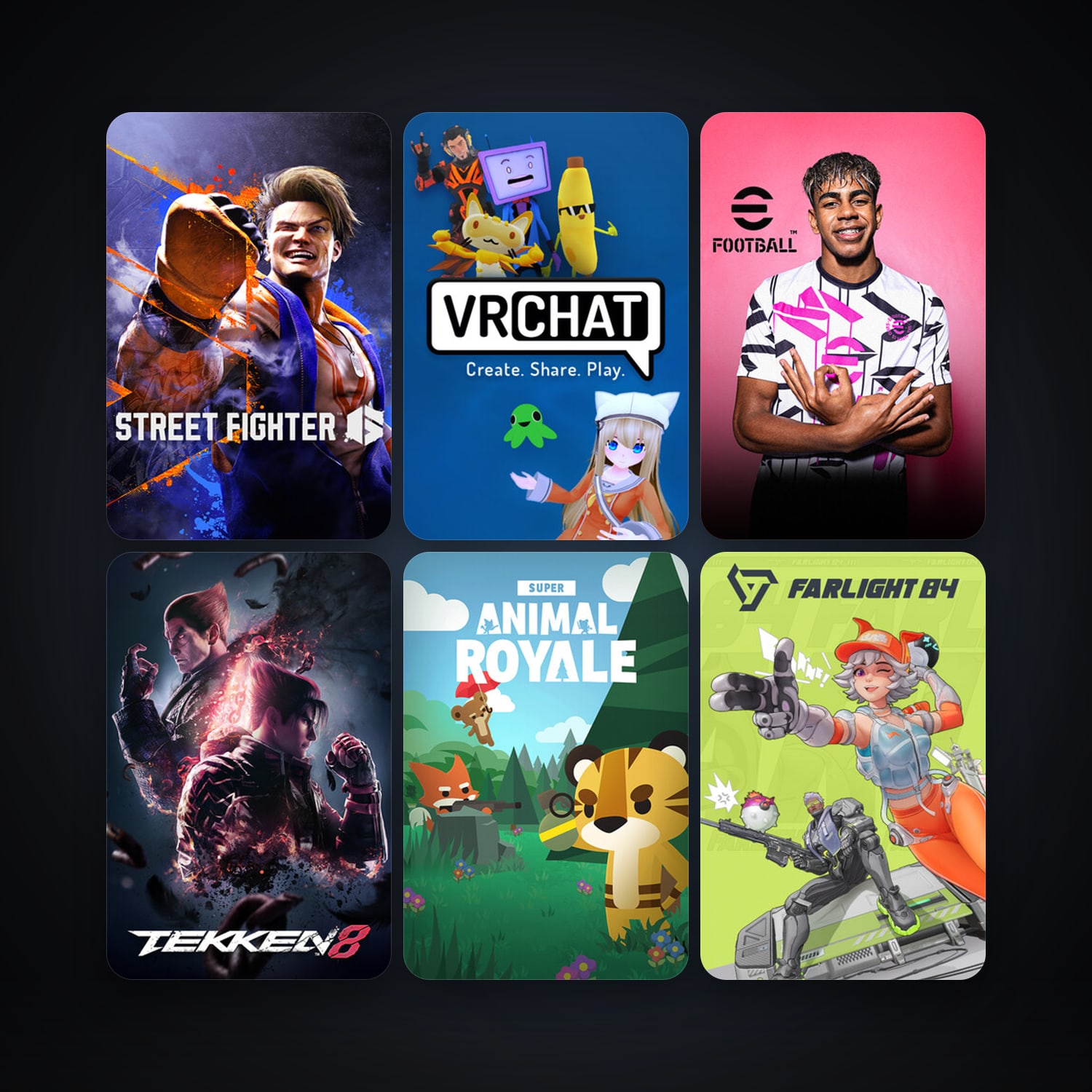 VRChat + Super Animal Royale, 12 games, clean — HabibiAccounts