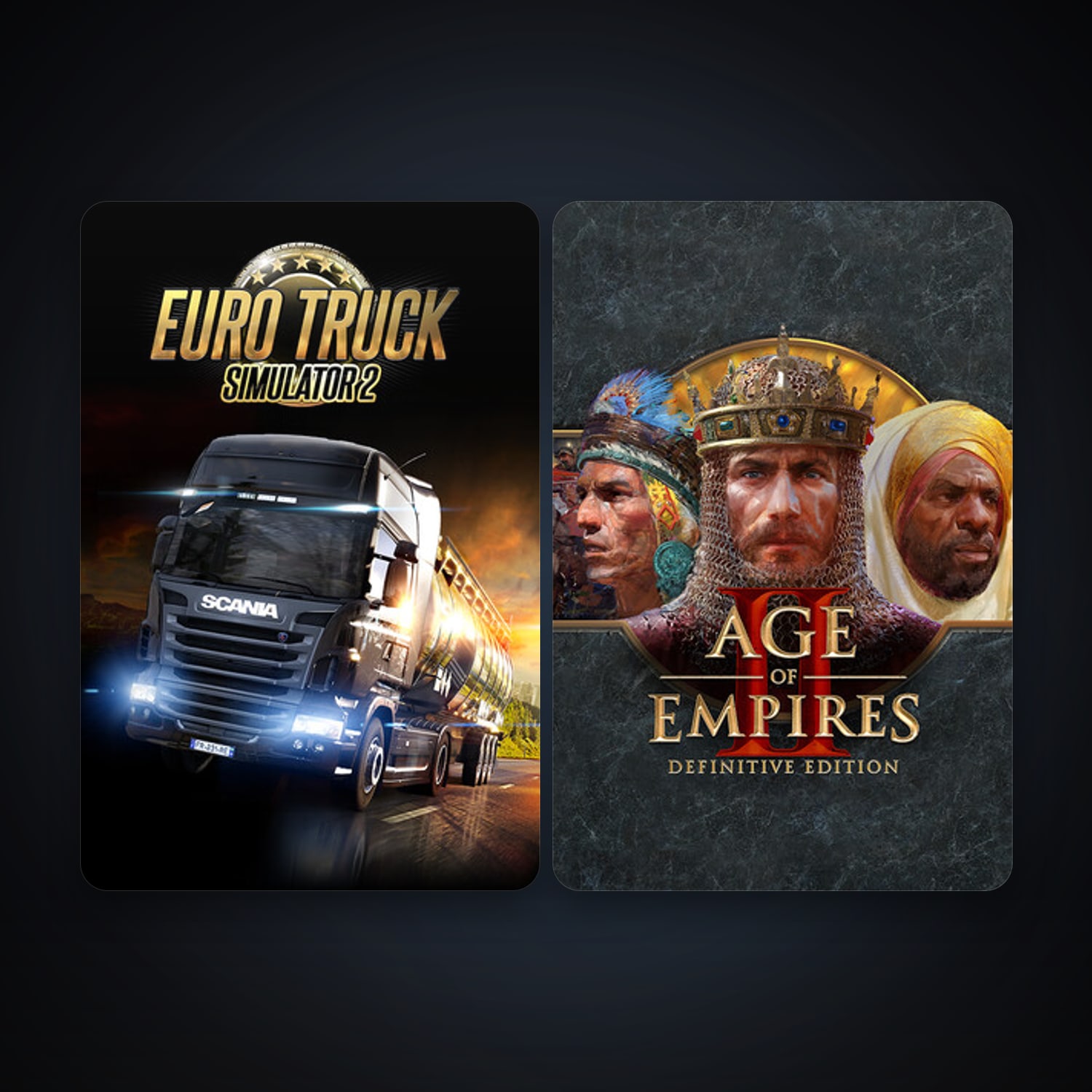Euro Truck Simulator 2 + Age of Empires II: Definitive Edition, 2 games, clean — HabibiAccounts