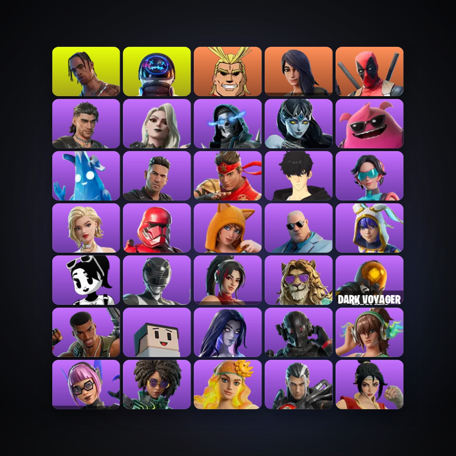 Fortnite account with Travis Scott & Deadpool — 78 skins — 500 V-Bucks — lvl 839 — HabibiAccounts