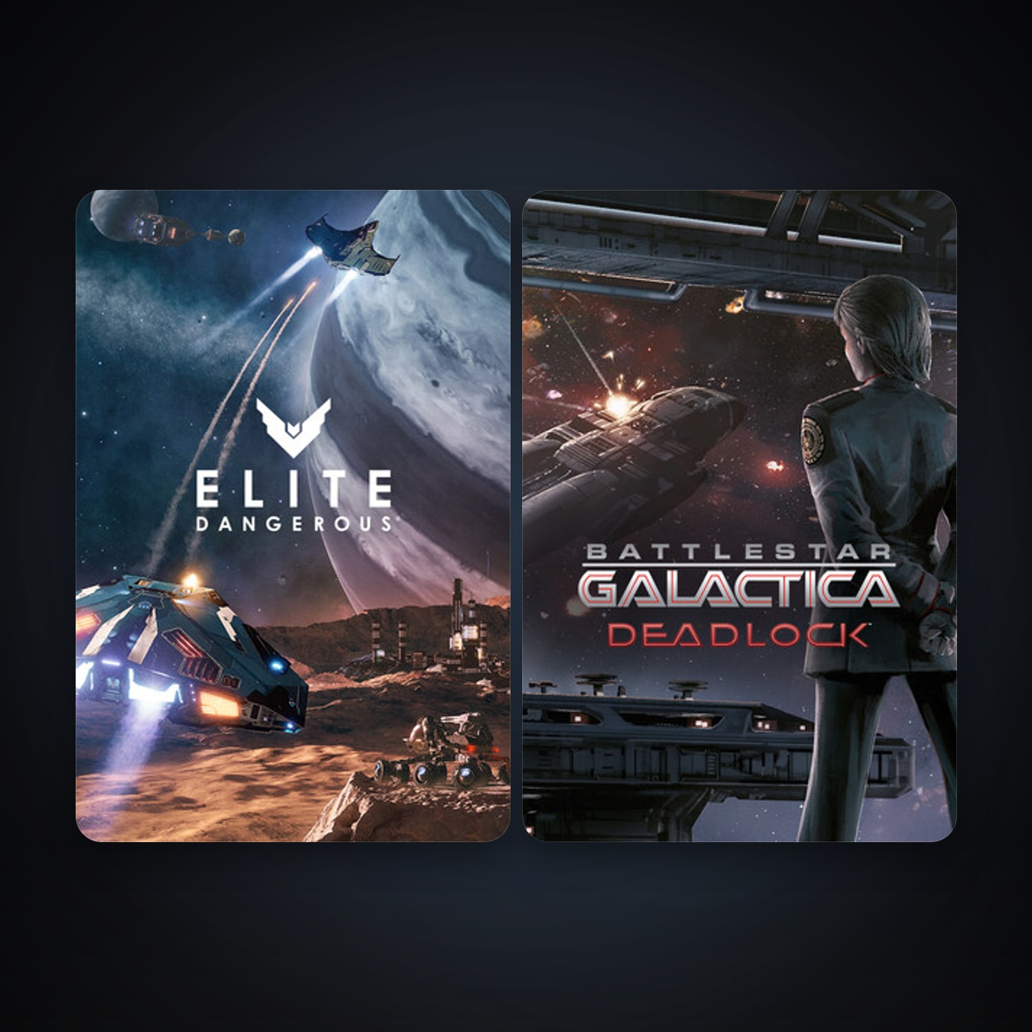 Elite Dangerous + Battlestar Galactica Deadlock, 2 games, clean — HabibiAccounts