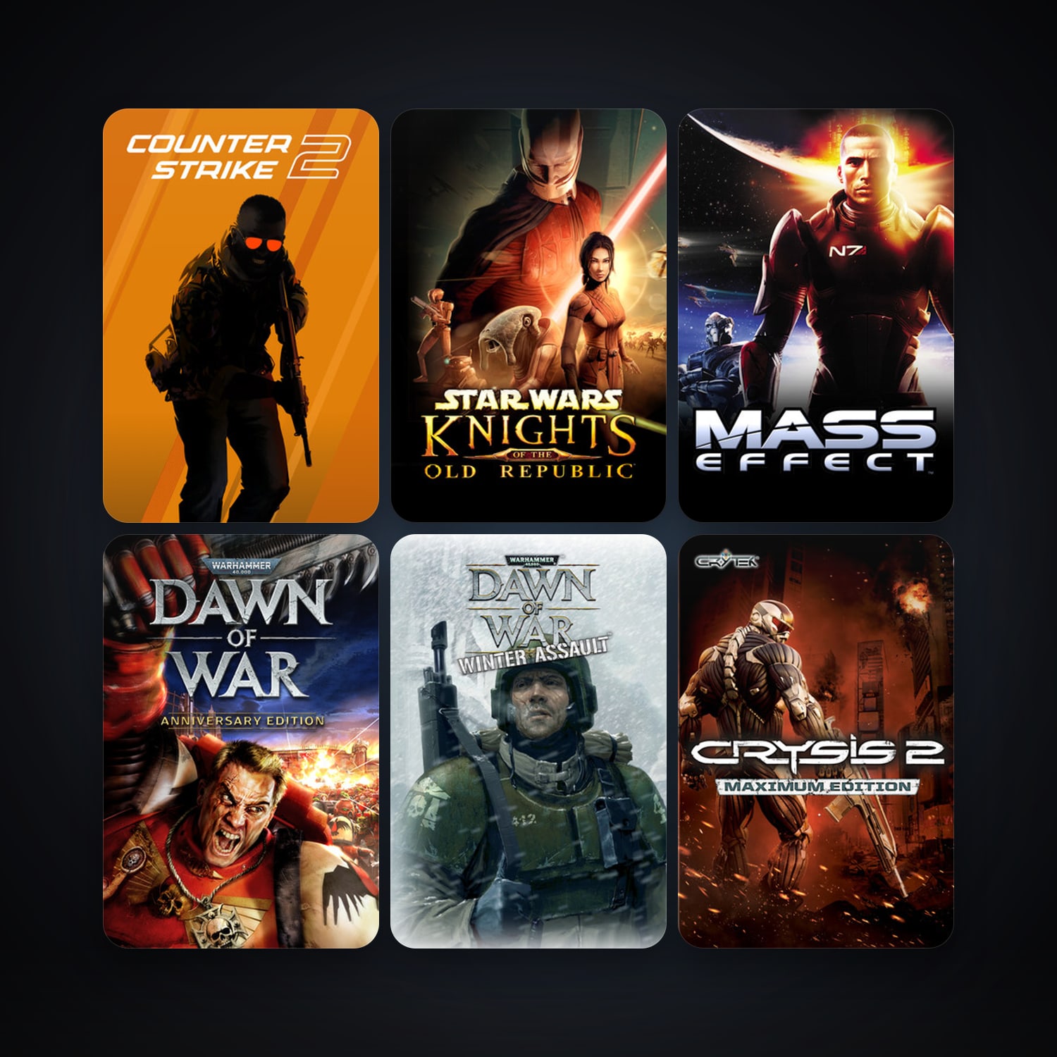 CS2 Prime + Warhammer 40,000: Dawn of War - Game of the Year Edition, 106 games, Steam 11, clean — HabibiAccounts
