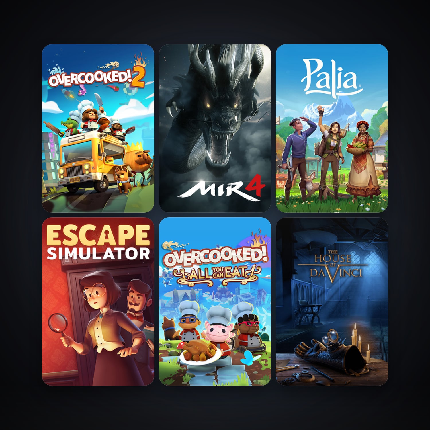 The House of Da Vinci + Overcooked! 2, 53 games, clean — HabibiAccounts
