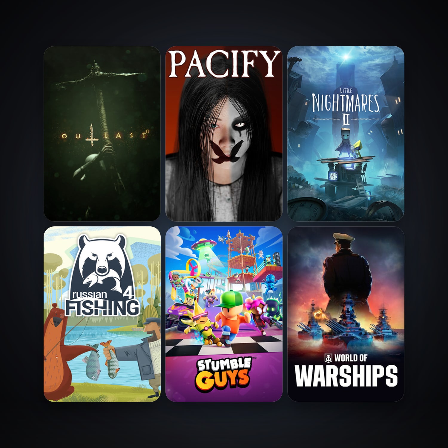 Outlast 2 + World of Warships, 11 games, clean — HabibiAccounts