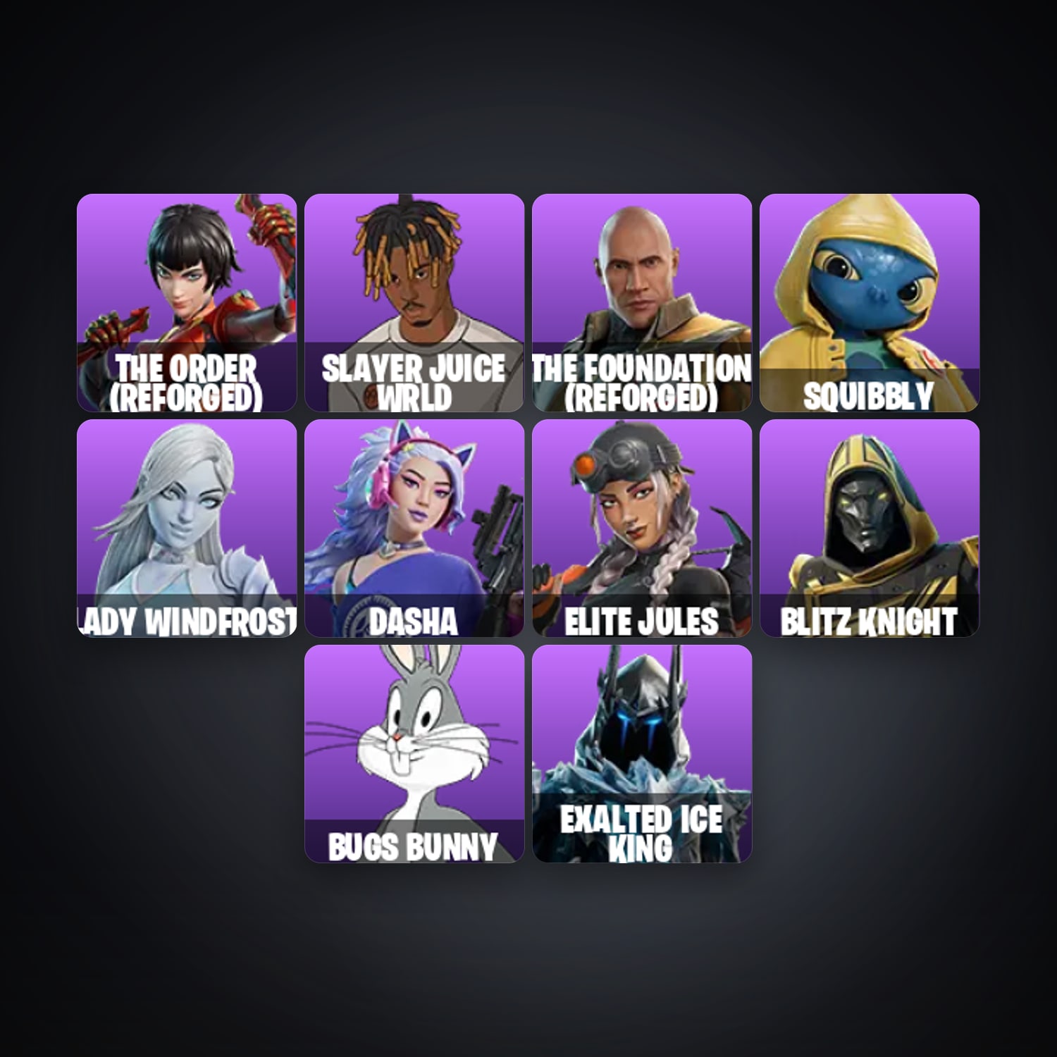 Fortnite account with The Order (Reforged) & Slayer Juice WRLD — 12 skins — lvl 406 — HabibiAccounts