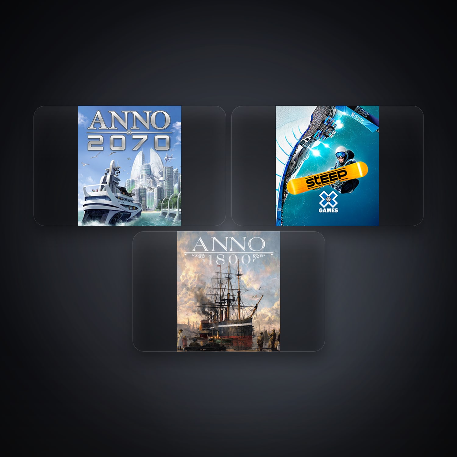 حساب يوبيسوفت فيه Anno 2070 وSTEEP، DE، 3 ألعاب — HabibiAccounts