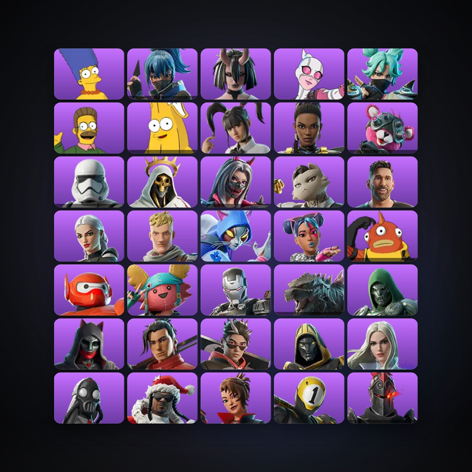 Fortnite account with Marge Simpson & Shadow Blade Hope — 44 skins — 500 V-Bucks — lvl 637 — HabibiAccounts