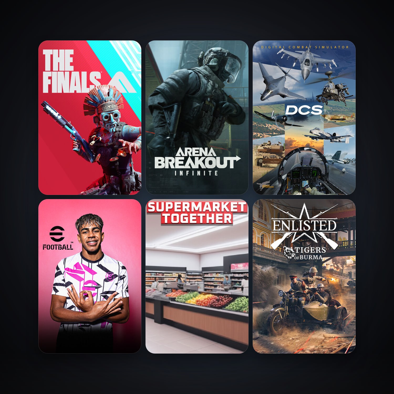 DCS World Steam Edition + eFootball 2024, 14 games, clean — HabibiAccounts