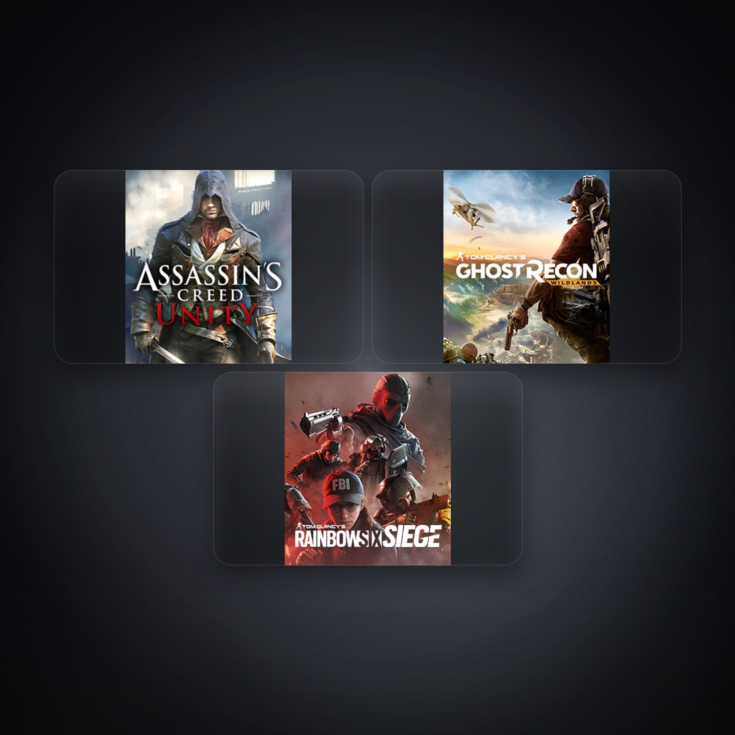 Ubisoft account — Assassin's Creed Unity + Tom Clancy's Ghost Recon Wildlands — BR — 3 games — HabibiAccounts