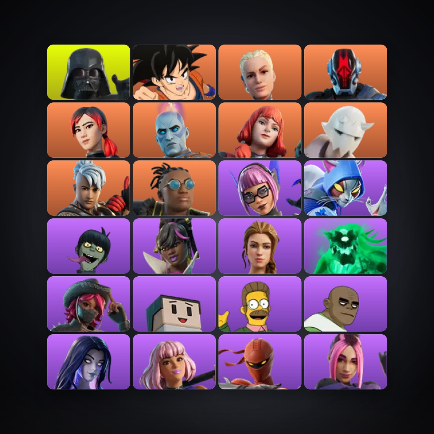 Fortnite account with Darth Vader & Son Goku — 208 skins — 2.6K V-Bucks — lvl 1936 — HabibiAccounts