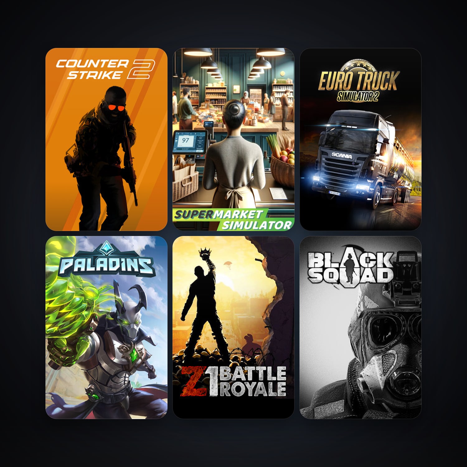 Steam account: CS2 Prime + Euro Truck Simulator 2, 16 games, clean — HabibiAccounts