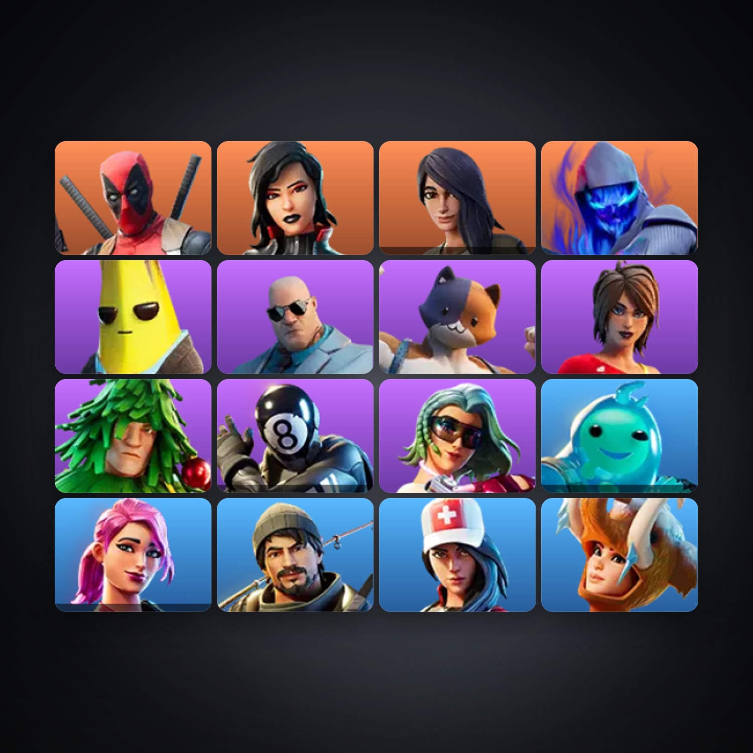 Fortnite account with Deadpool & Sorana — 16 skins — 1.1K V-Bucks — lvl 430 — HabibiAccounts