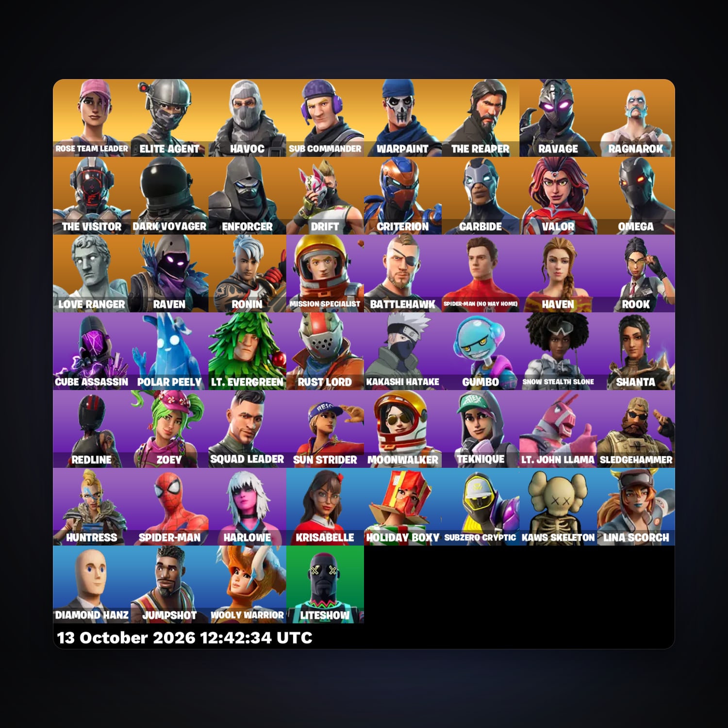 Fortnite account with Elite Agent & The Reaper — 52 skins — 400 V-Bucks — lvl 549 — HabibiAccounts