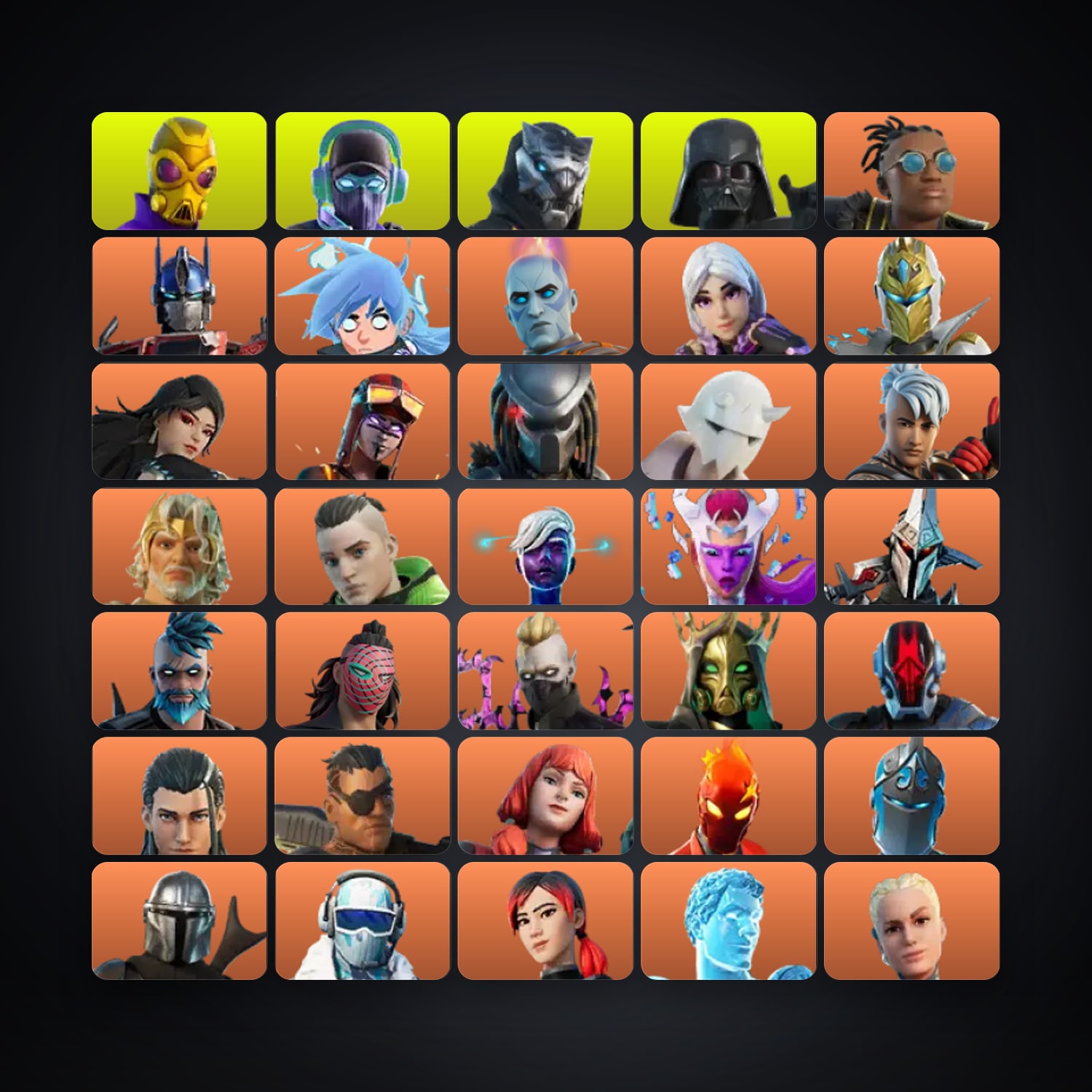 Fortnite account with Malik & Optimus Prime — 504 skins — lvl 5434 — HabibiAccounts
