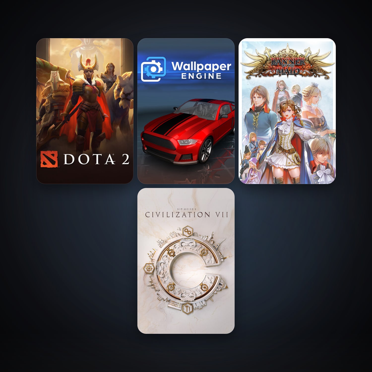 Steam account: Dota 2 + Wallpaper Engine, 7 games, clean — HabibiAccounts