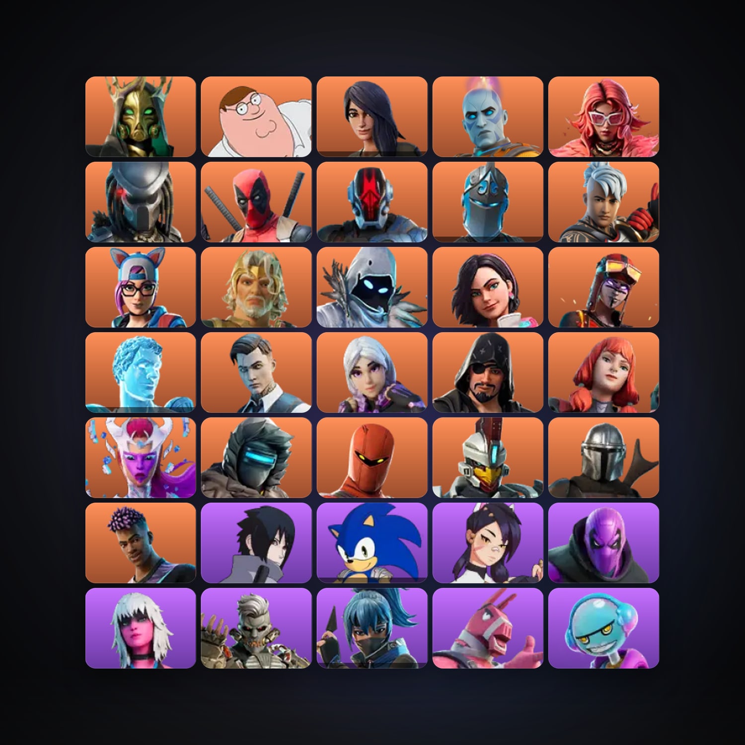 حساب فورتنايت Deadpool وHades، اللوكر مليان 152 سكن، 50 فيبوكس، لفل 2951، 188 فوز — HabibiAccounts