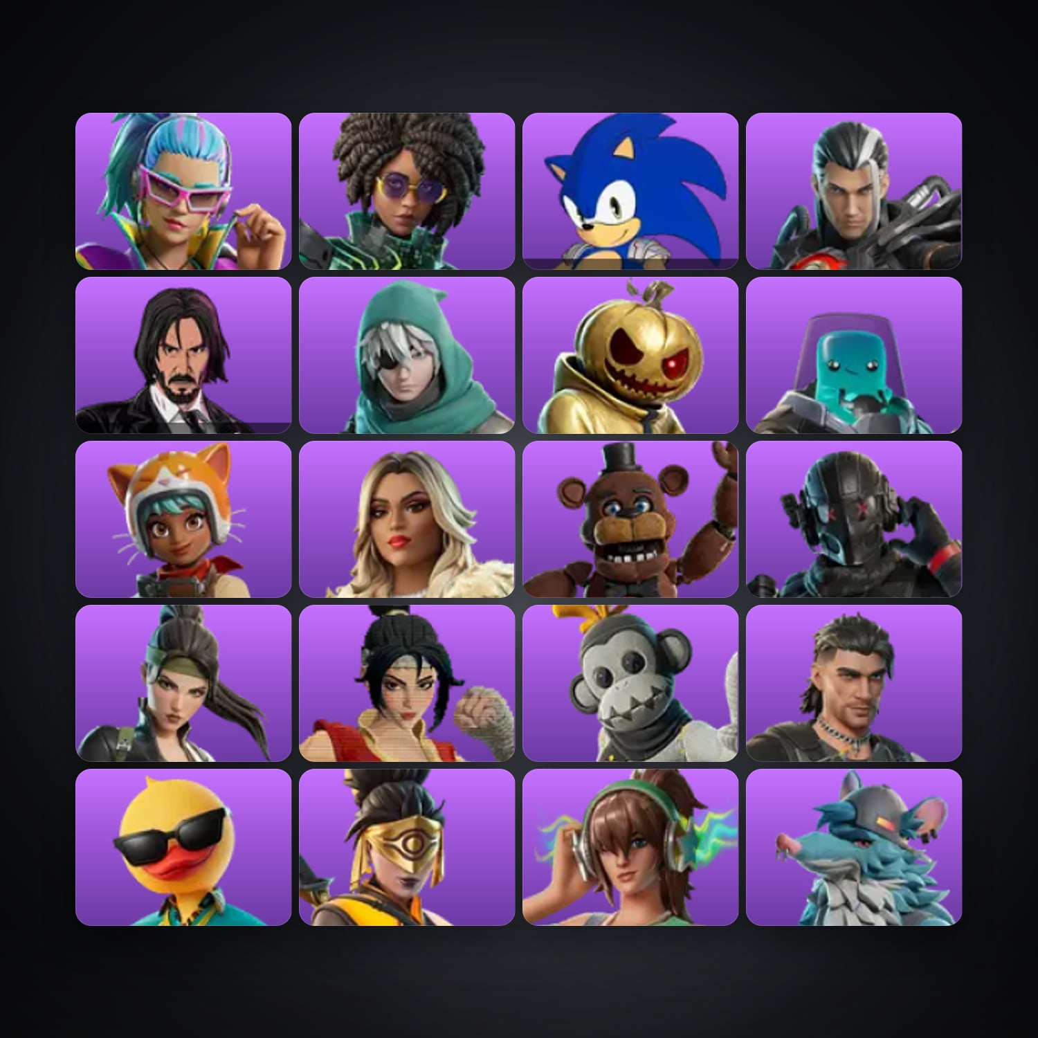 Fortnite account with Sonic the Hedgehog & Freddy Fazbear — 23 skins — 300 V-Bucks — lvl 627 — HabibiAccounts