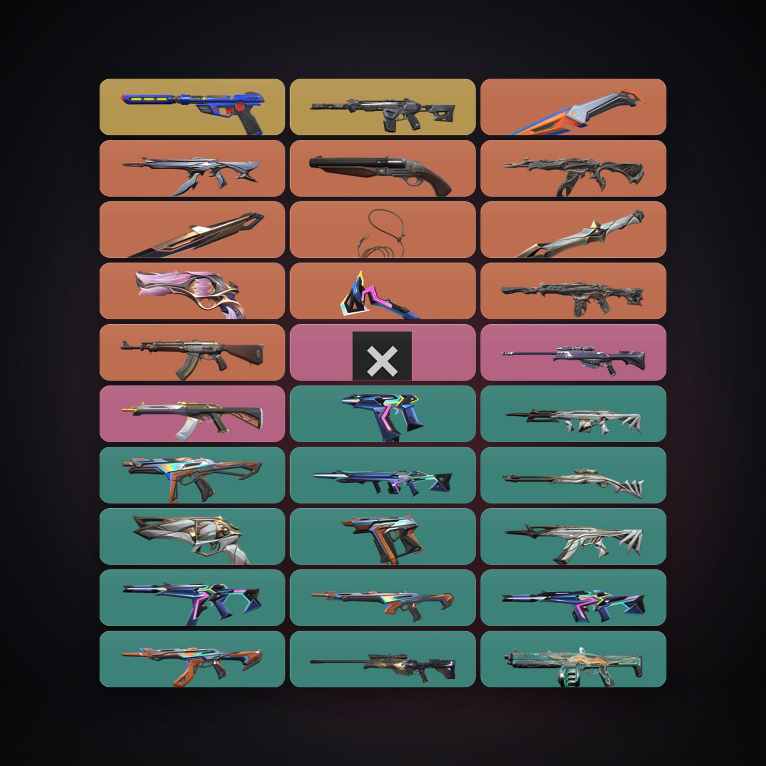 Valorant account: EU Gold 2 locker — 5 knives, 51 skins, lvl 81 — HabibiAccounts