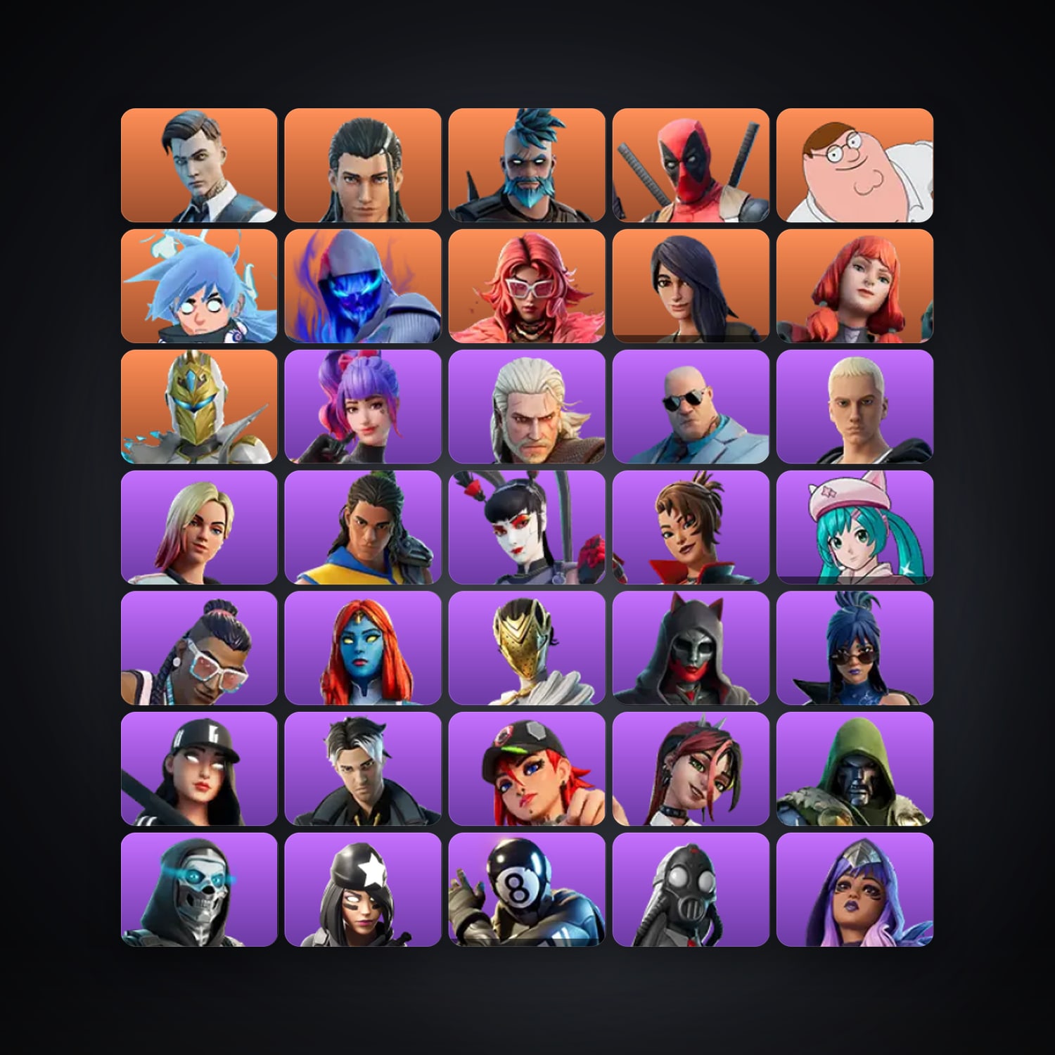 Fortnite account with Midas & Deadpool — 100 skins — 2.1K V-Bucks — lvl 1285 — HabibiAccounts