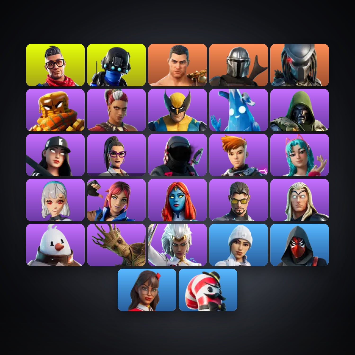 Fortnite account with Menace & Predator — 27 skins — 1.2K V-Bucks — lvl 324 — HabibiAccounts