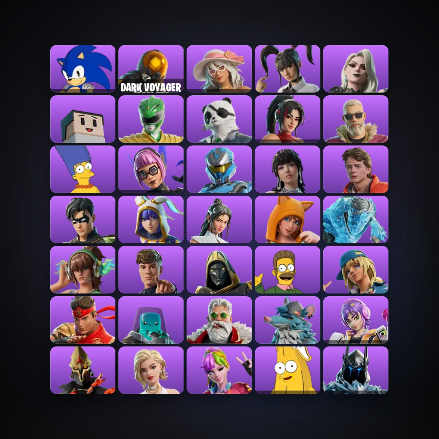 Fortnite account with Sonic the Hedgehog & Dark Voyager (Reality Redacted) — 94 skins — lvl 2869 — HabibiAccounts