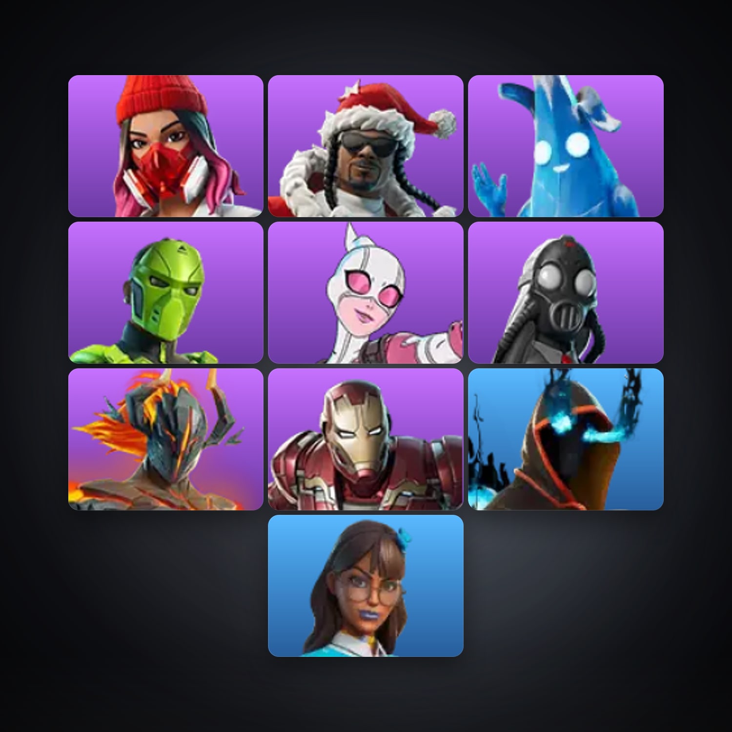 Fortnite account with Yulejacket & Santa Dogg — 10 skins — 300 V-Bucks — lvl 105 — HabibiAccounts