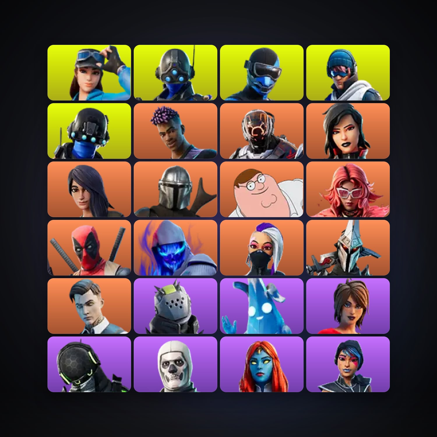 Fortnite account with Skull Trooper & Midas — 83 skins — 800 V-Bucks — lvl 1436 — HabibiAccounts
