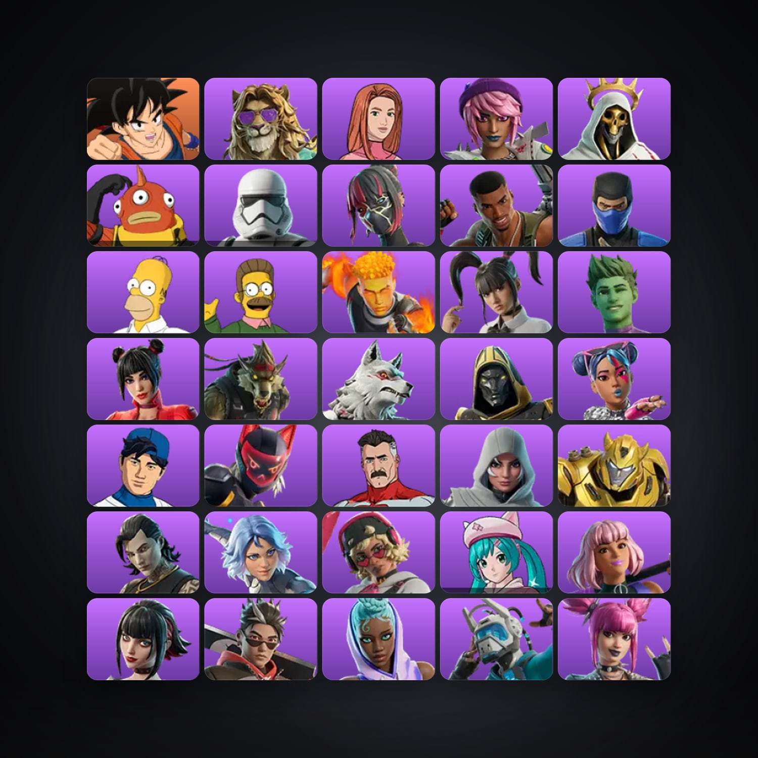 Fortnite account with Son Goku & First Order Stormtrooper — 93 skins — lvl 1539 — HabibiAccounts